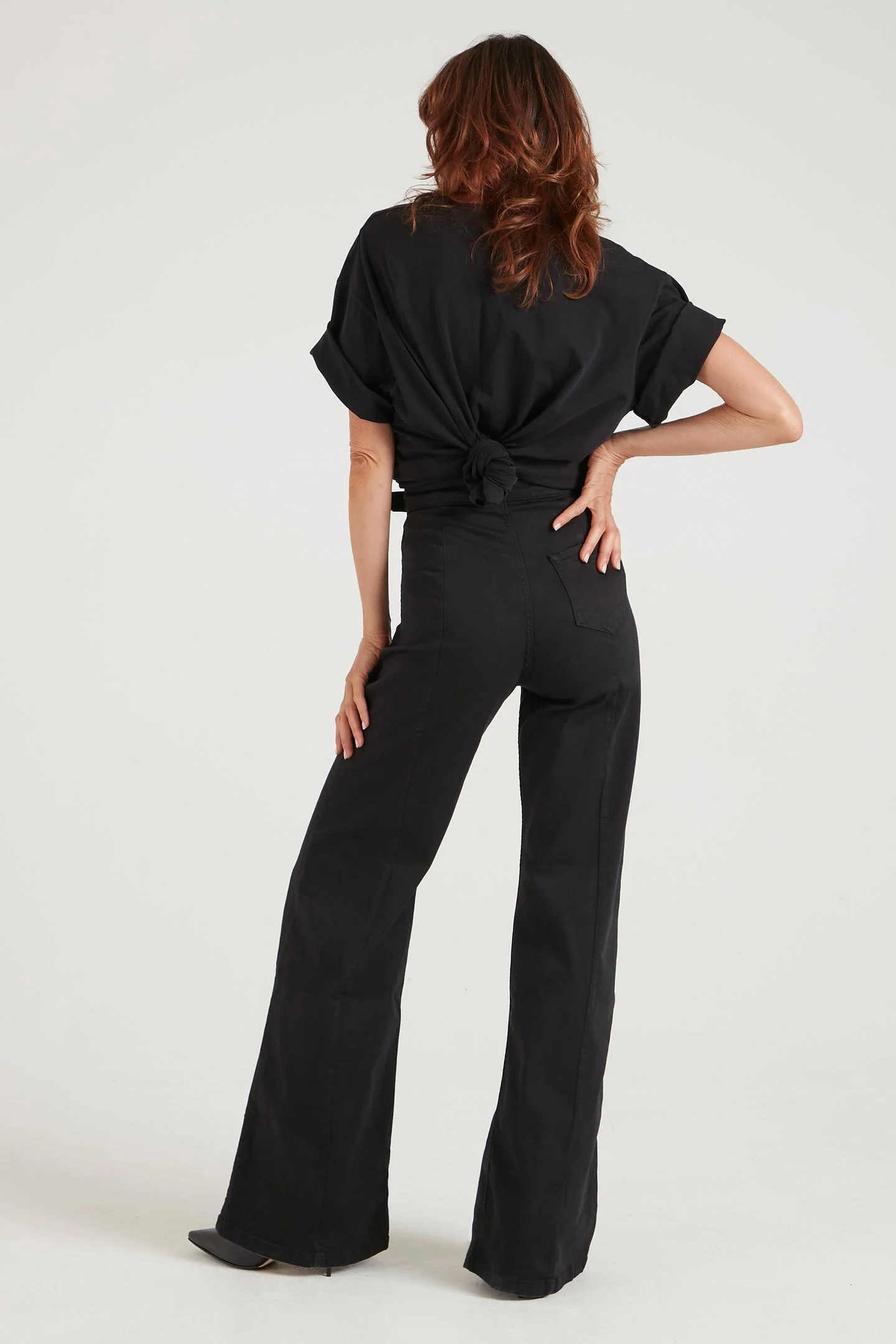 Minnie The High Top Wide Leg Flared Jeans - Blackest - Image 4