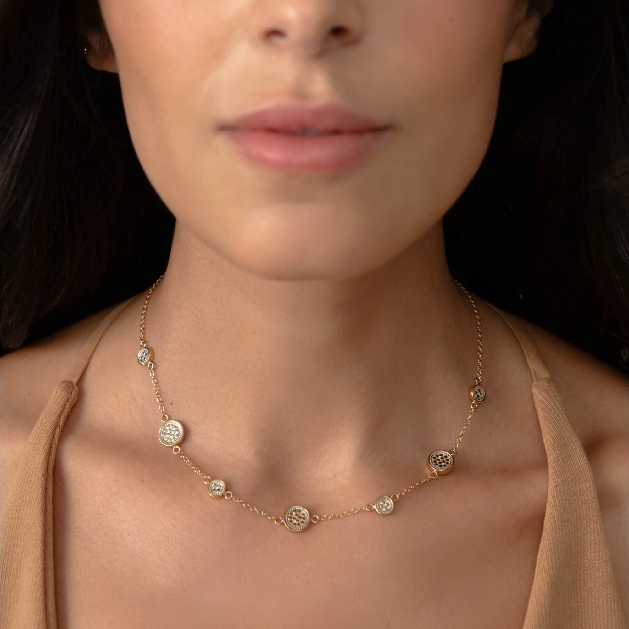 Classic Station Necklace - Gold - Image 3