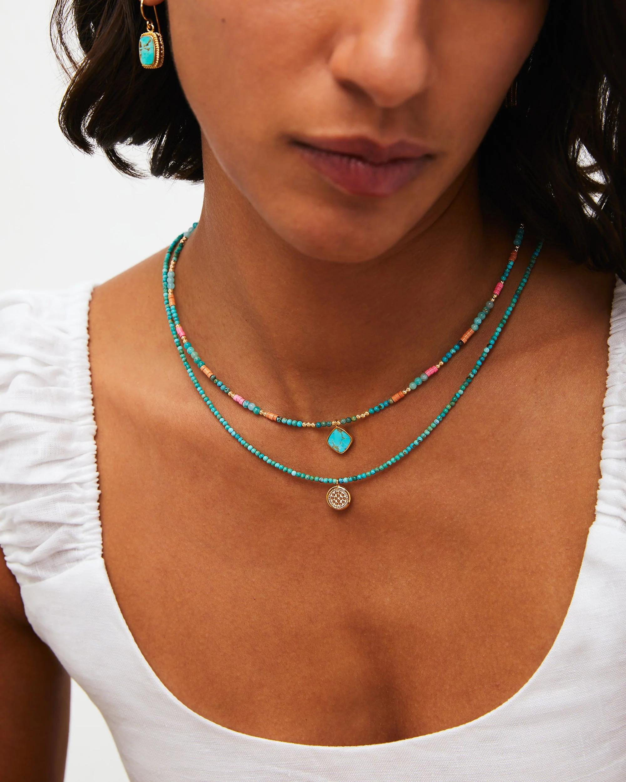 Turquesa Beaded Necklace - Turquoise - Image 4