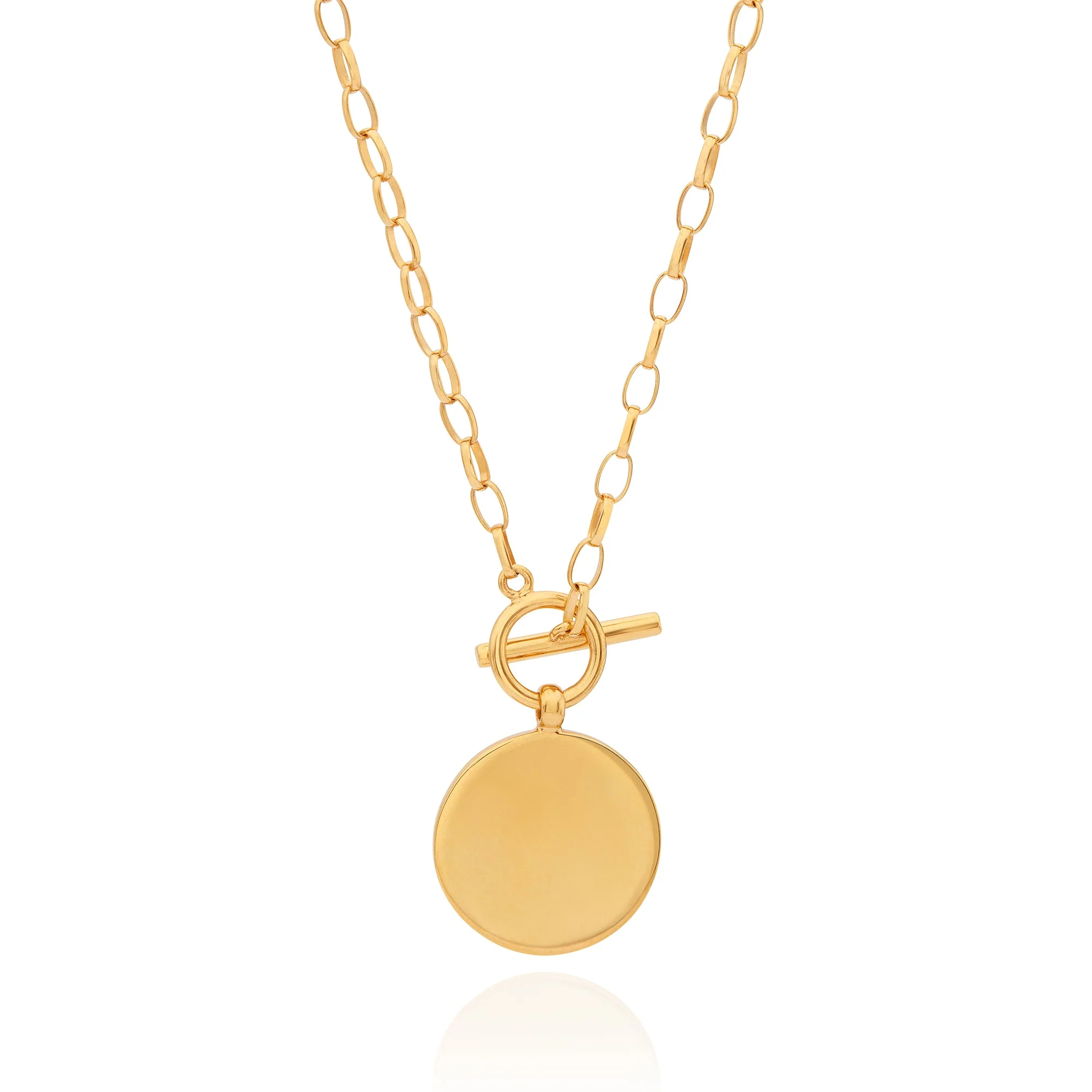 Contrast Dotted Circle Toggle Necklace - Gold - Image 4