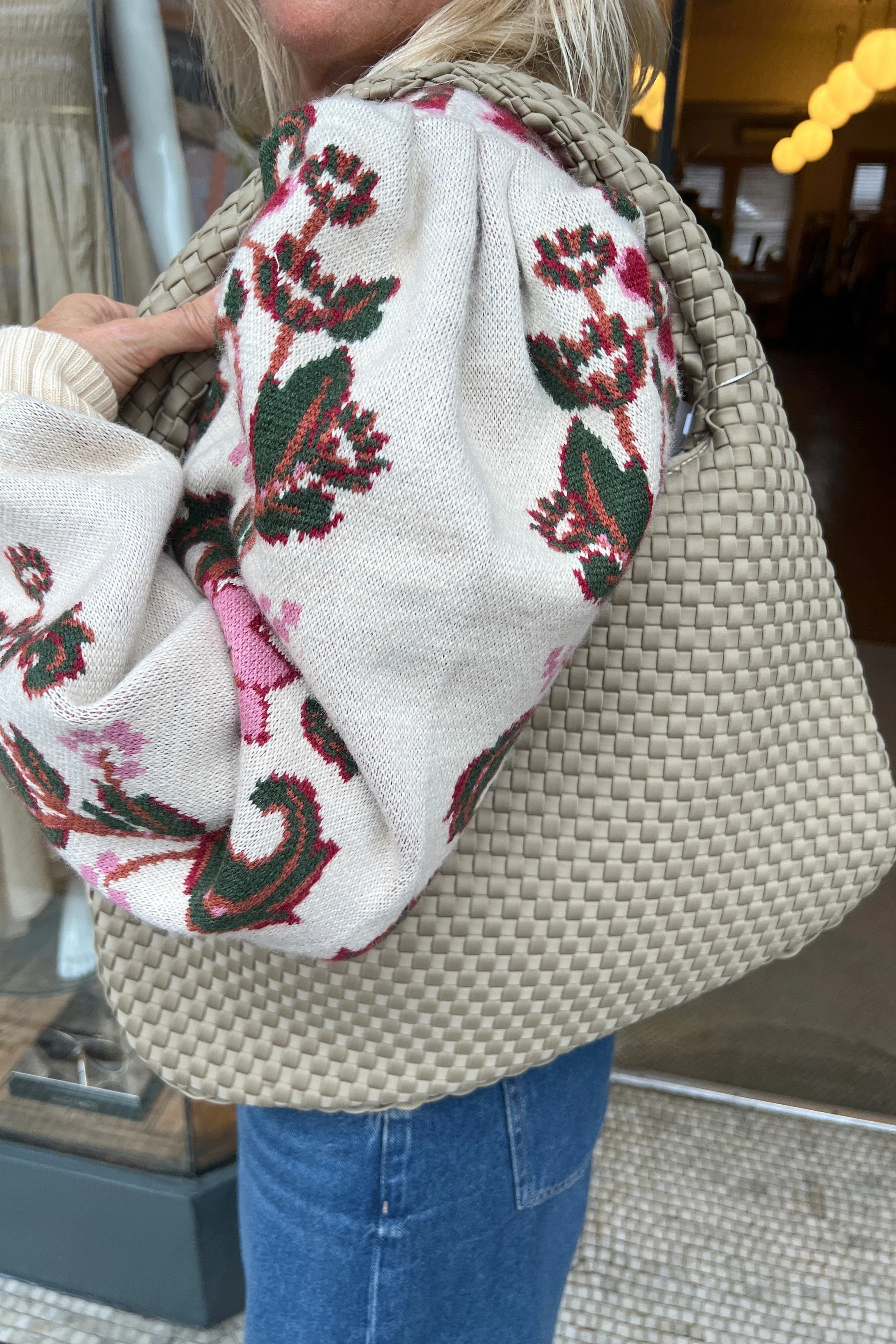 Orpel Woven Shoulder Bag - Taupe - Image 3
