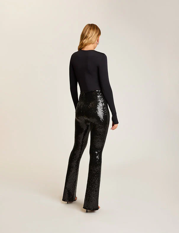 Sequin Flared Legging - Black - Image 4