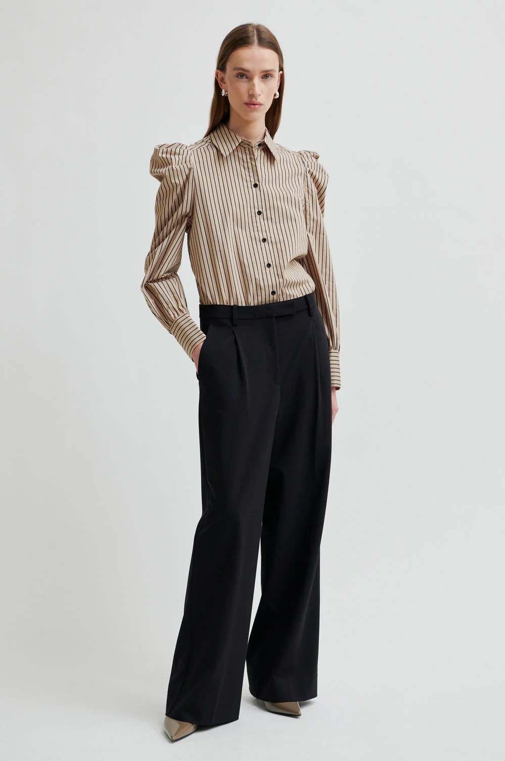 Serina Slim Shirt - Camel - Image 3