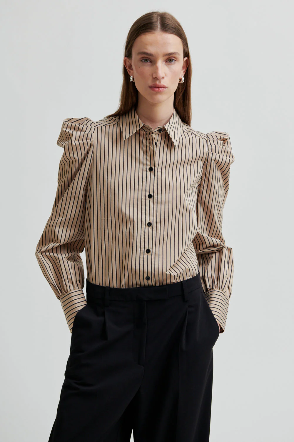 Serina Slim Shirt - Camel - Image 4