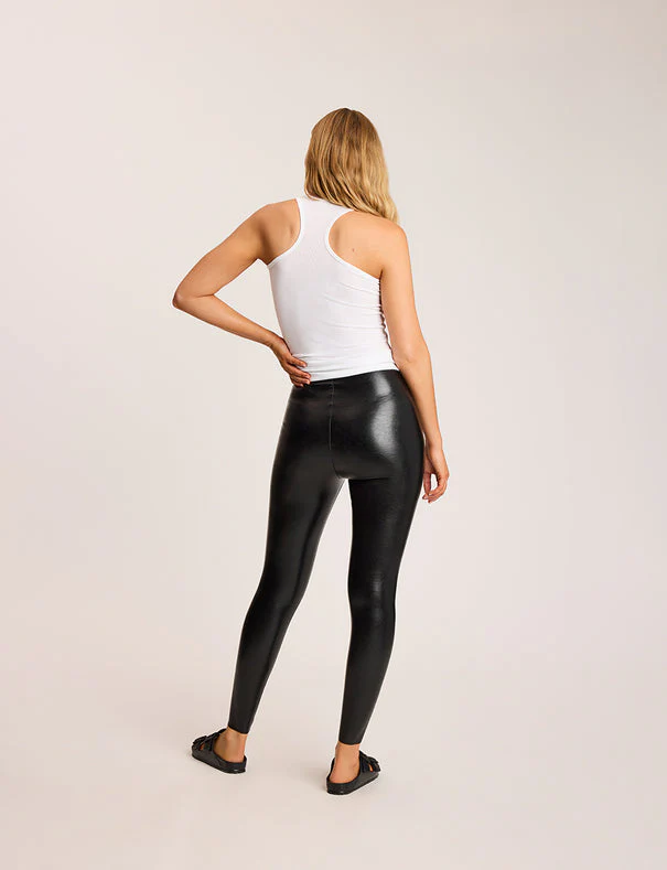 SLG06 Faux Leather Leggings - Black - Image 7