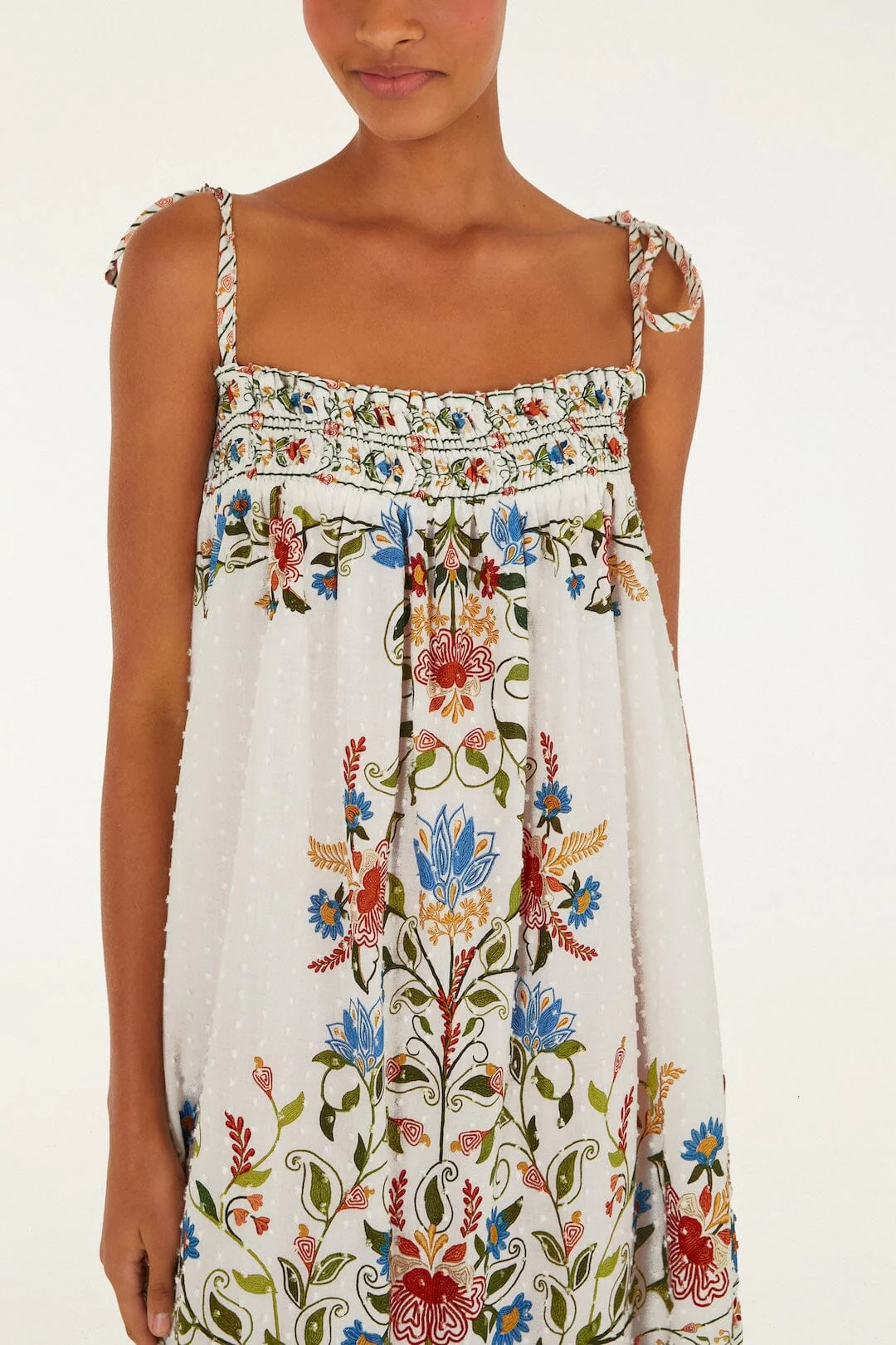 Stitched Garden Long Dress - Off-White - Image 2