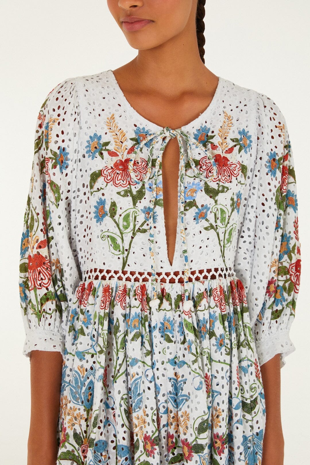 Stitched Garden Mini Dress - Off-White - Image 2