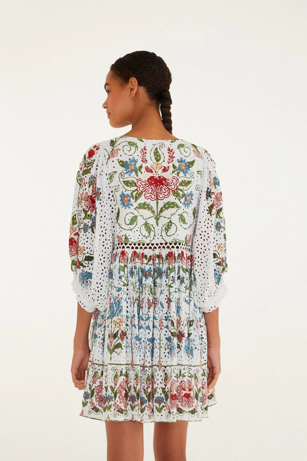 Stitched Garden Mini Dress - Off-White - Image 4