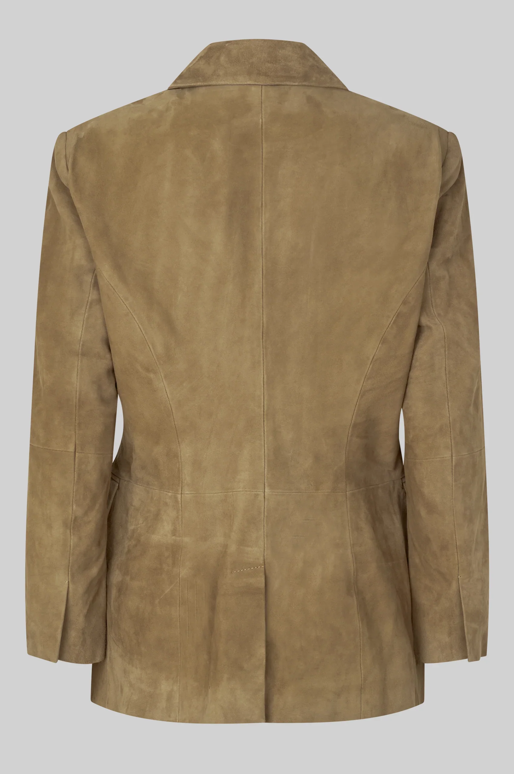Suellen Fitted Suede Blazer - Petrified Oak - Image 11