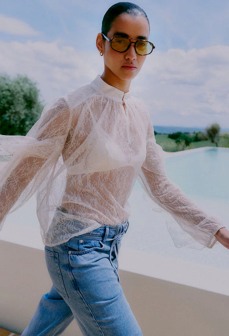 Sybell Lace Blouse - Soft Beige - Image 2