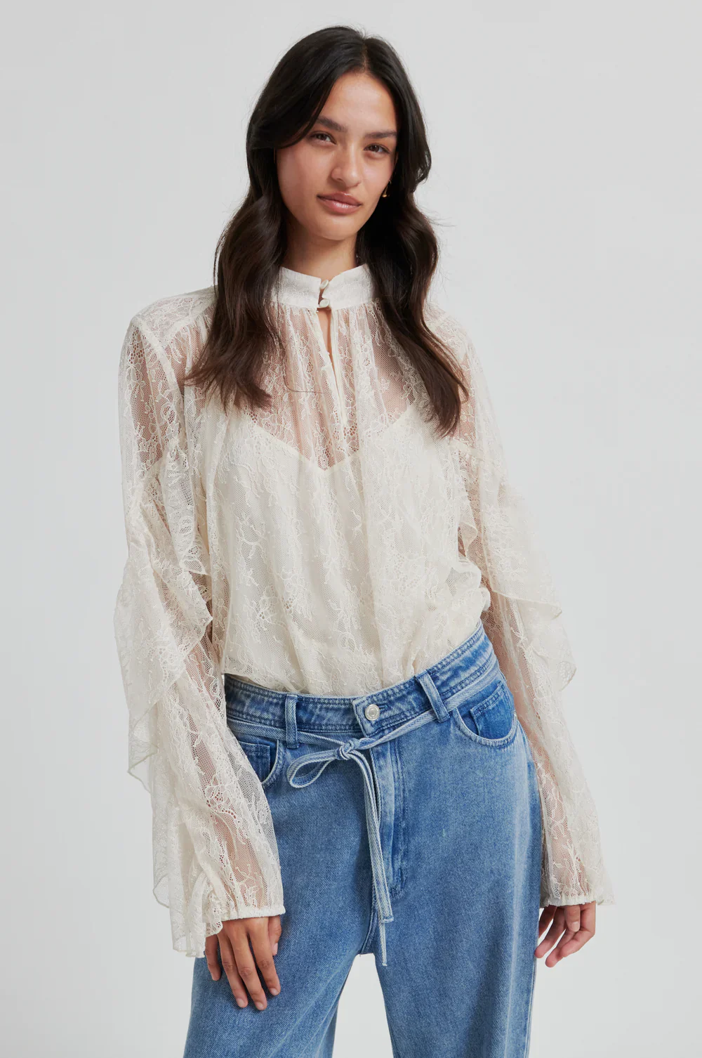 Sybell Lace Blouse - Soft Beige - Image 3