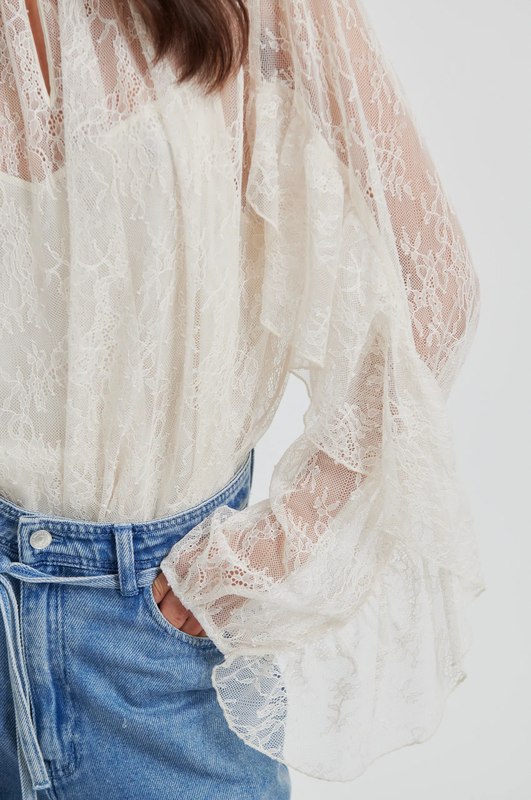 Sybell Lace Blouse - Soft Beige - Image 4