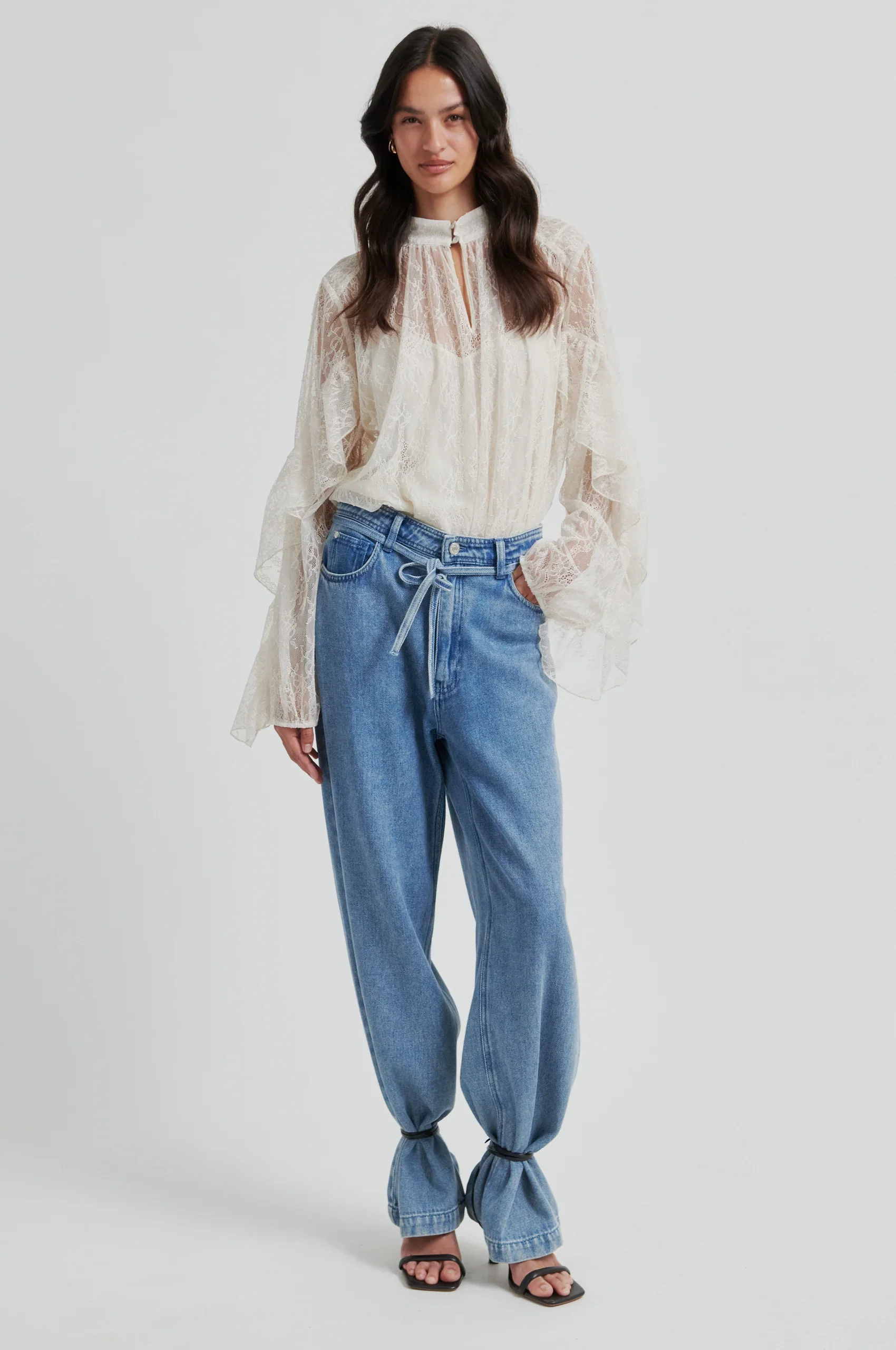 Sybell Lace Blouse - Soft Beige - Image 5