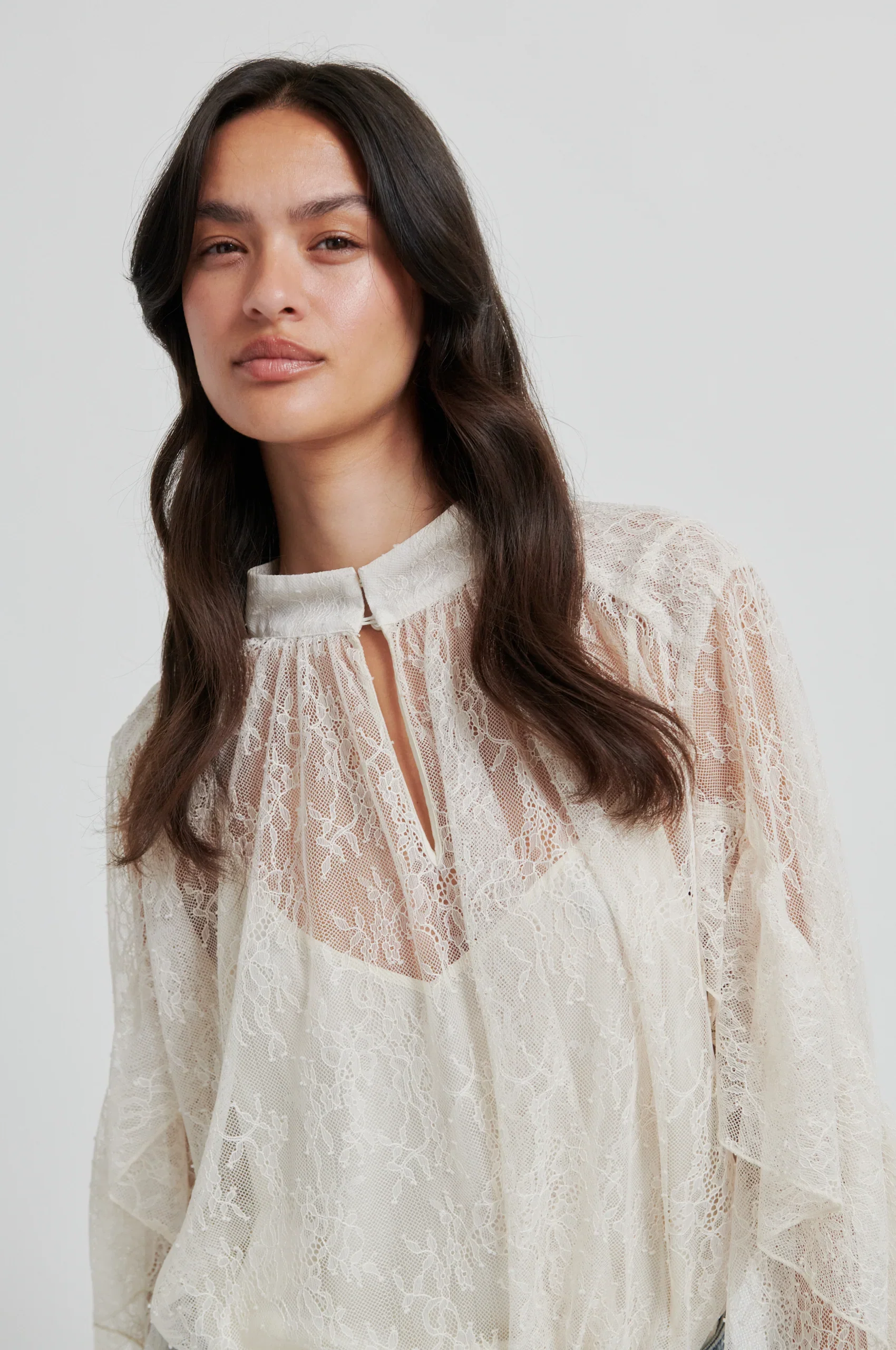 Sybell Lace Blouse - Soft Beige - Image 6
