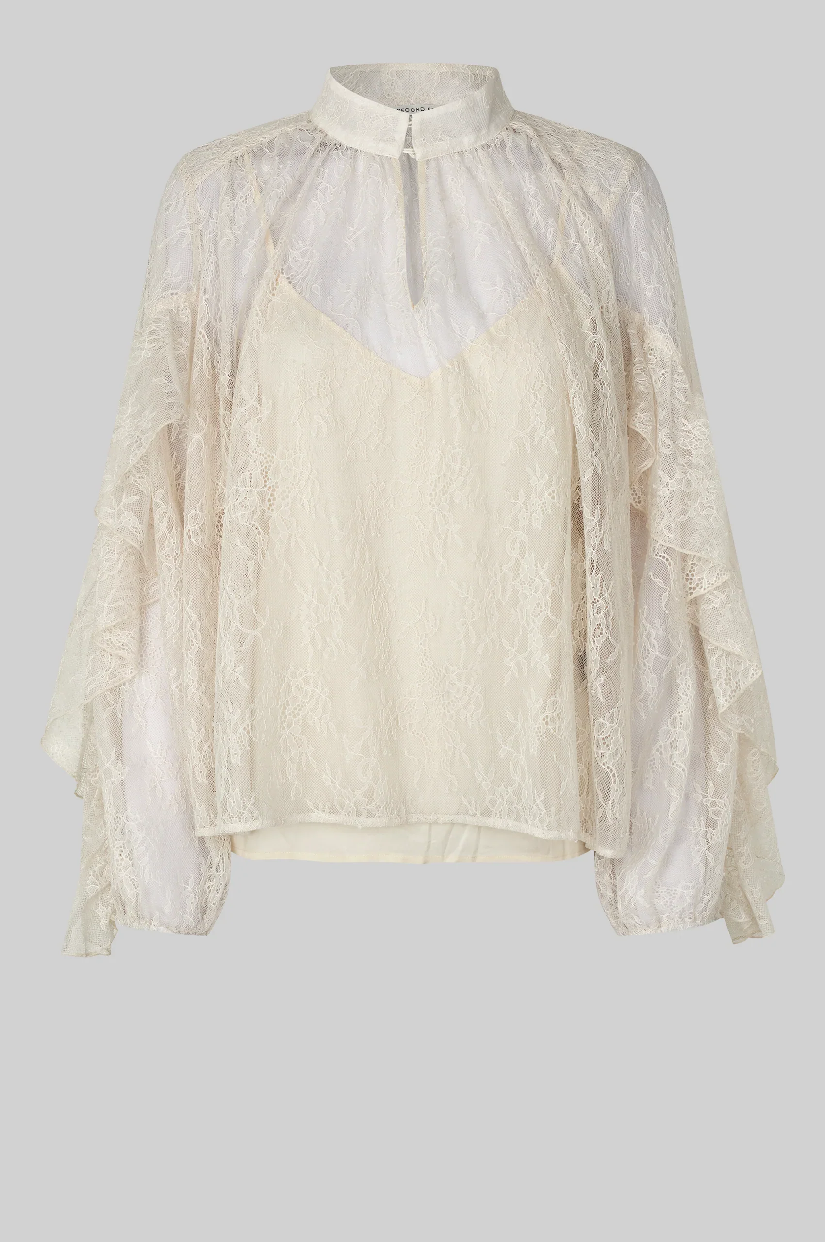 Sybell Lace Blouse - Soft Beige - Image 8