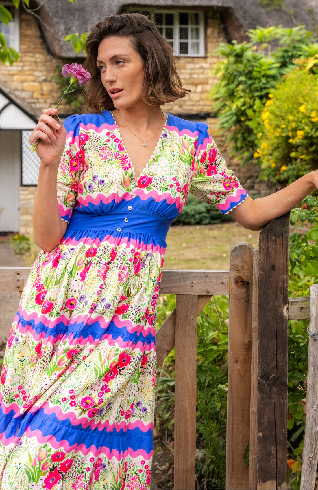 The Jo Dress - Blue/Pink - Image 2