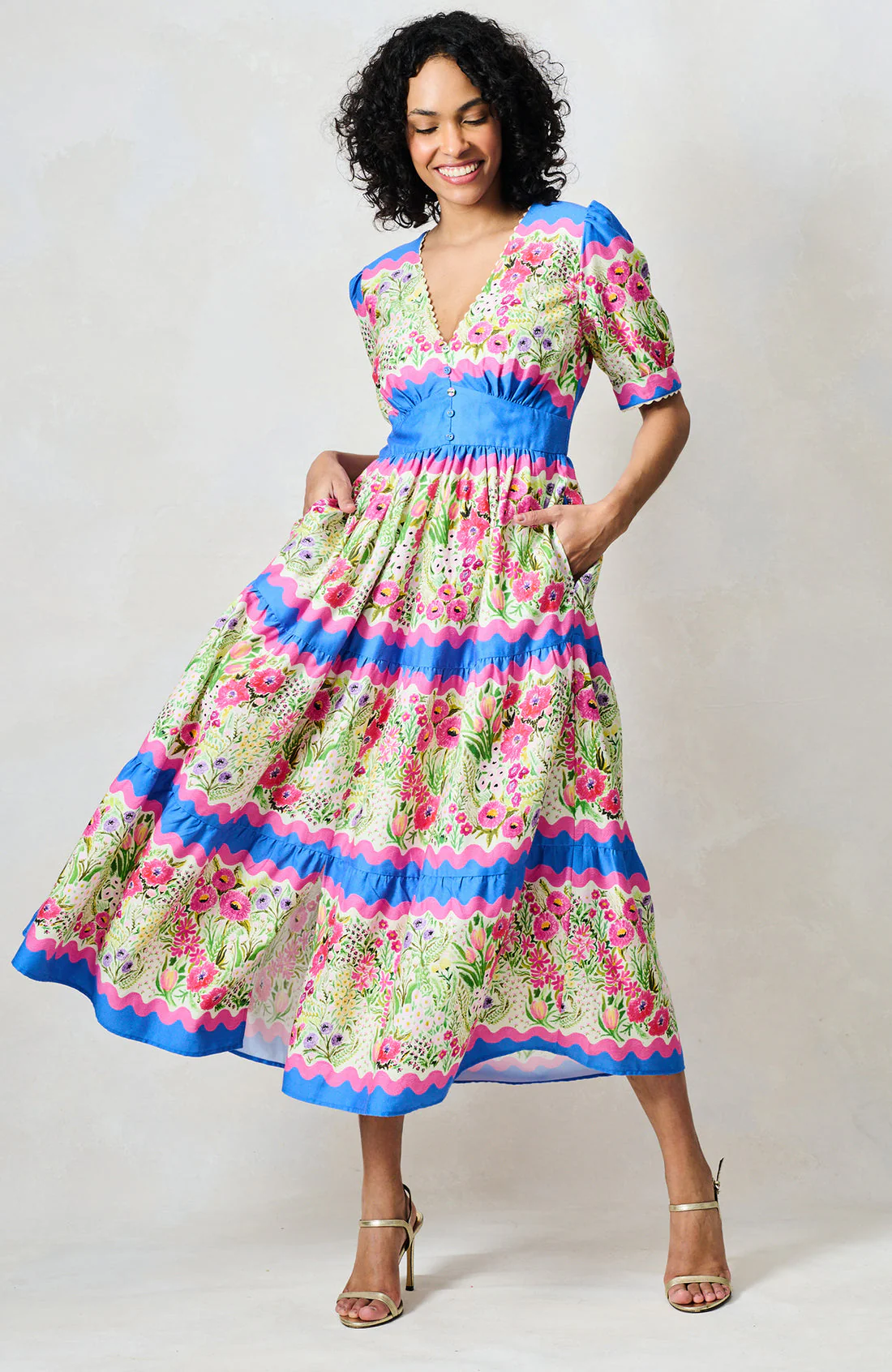 The Jo Dress - Blue/Pink - Image 3