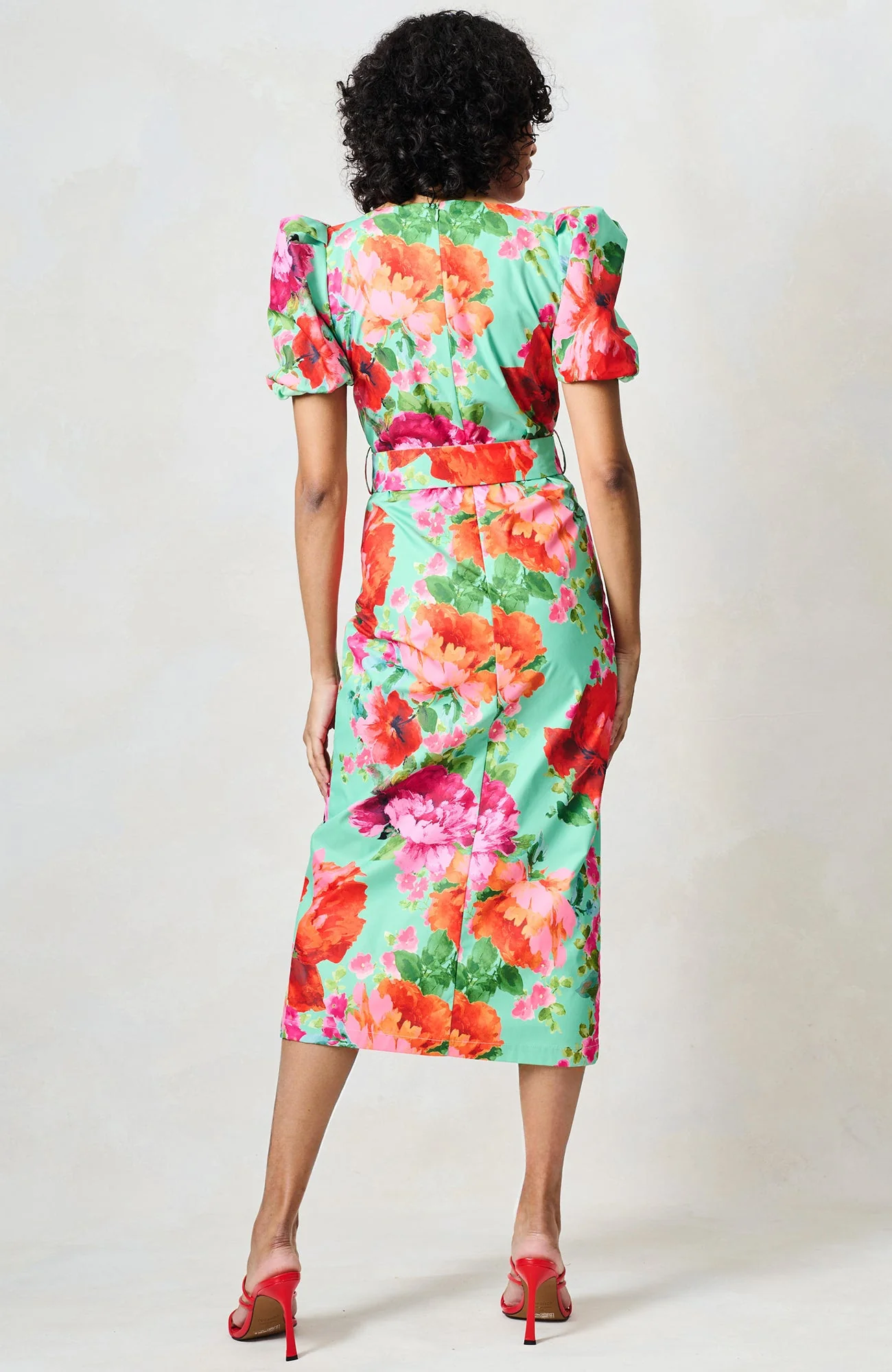 The Rowena Dress - Green/Pink - Image 12