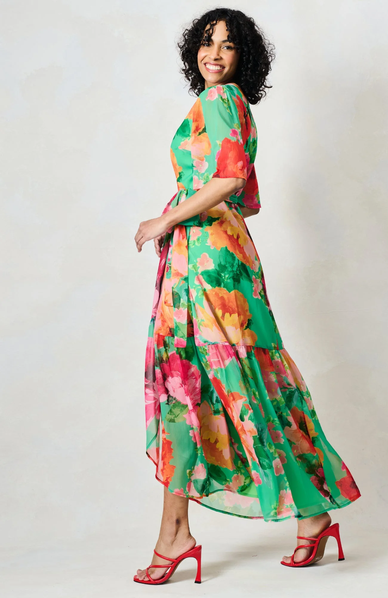 The Samantha Dress - Green/Red - Image 11
