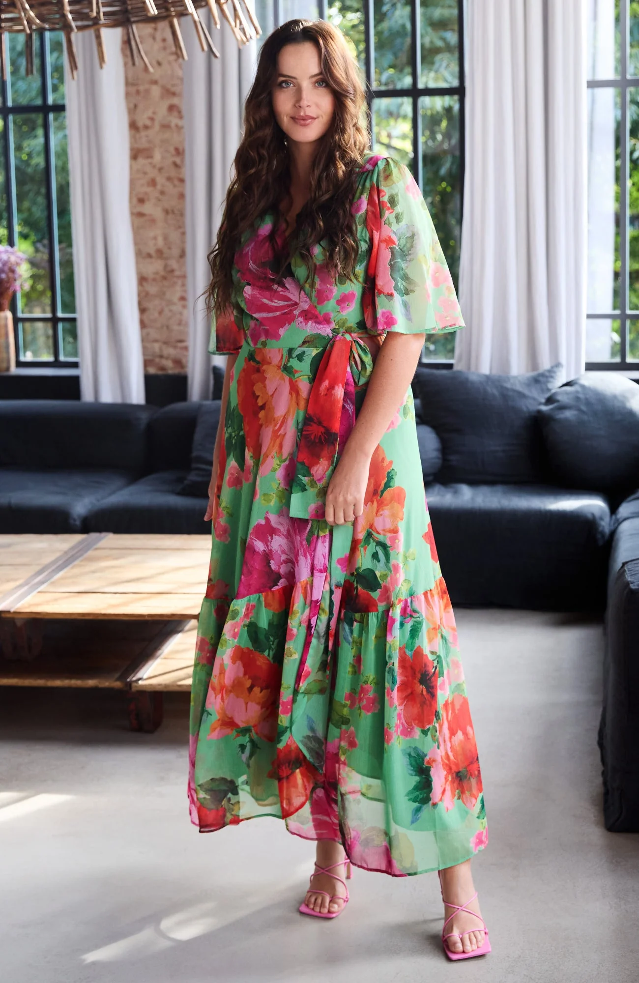 The Samantha Dress - Green/Red - Image 2