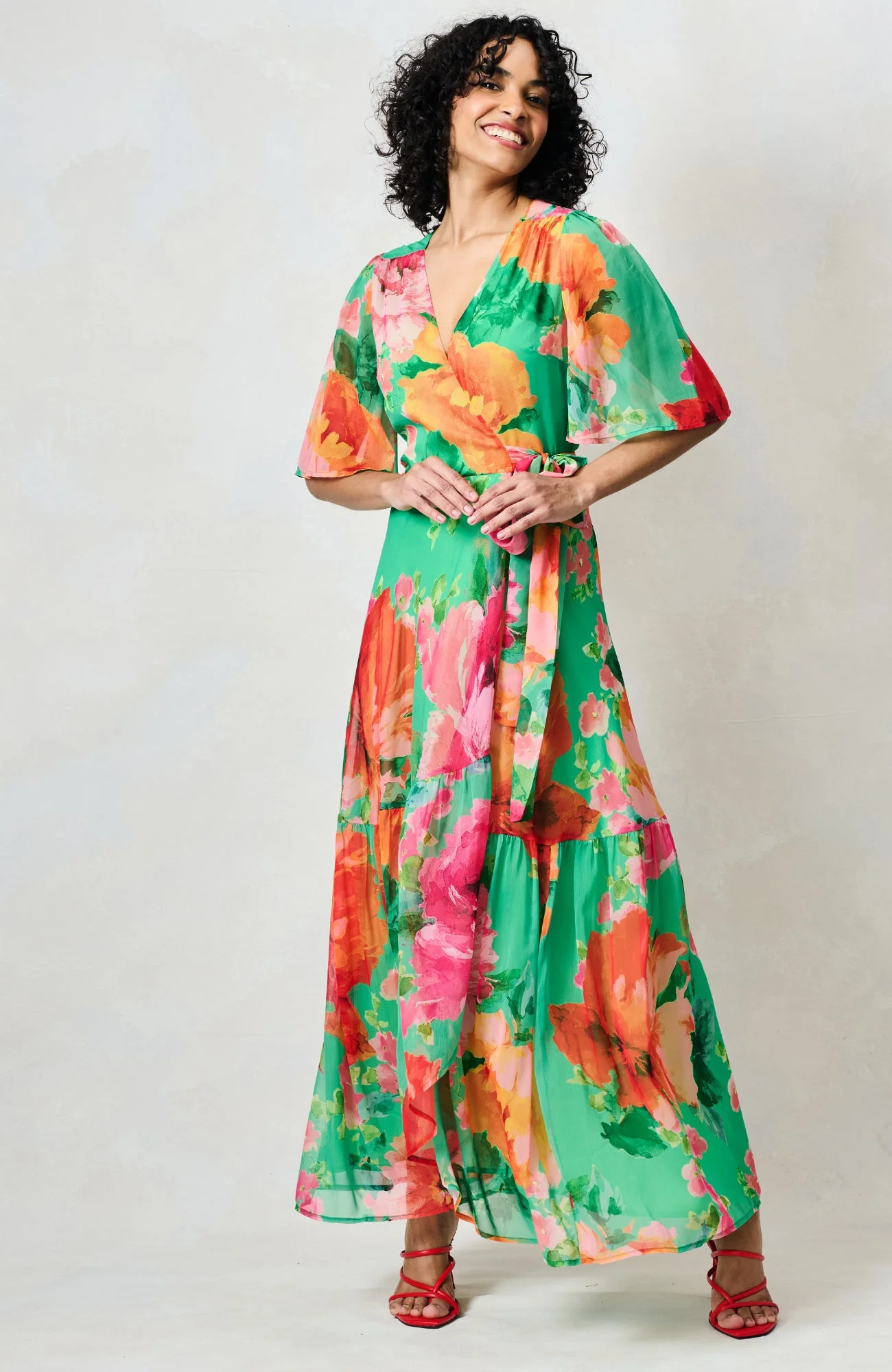 The Samantha Dress - Green/Red - Image 7