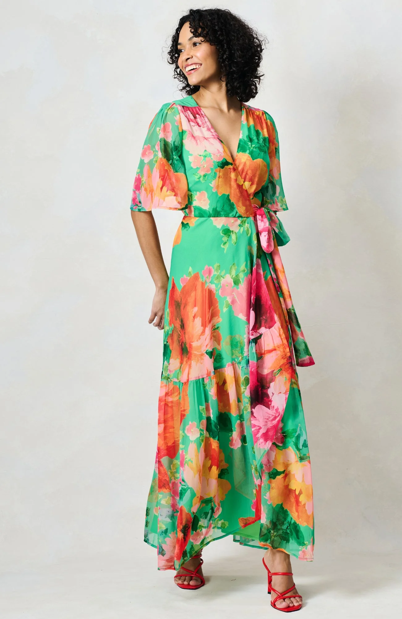 The Samantha Dress - Green/Red - Image 8