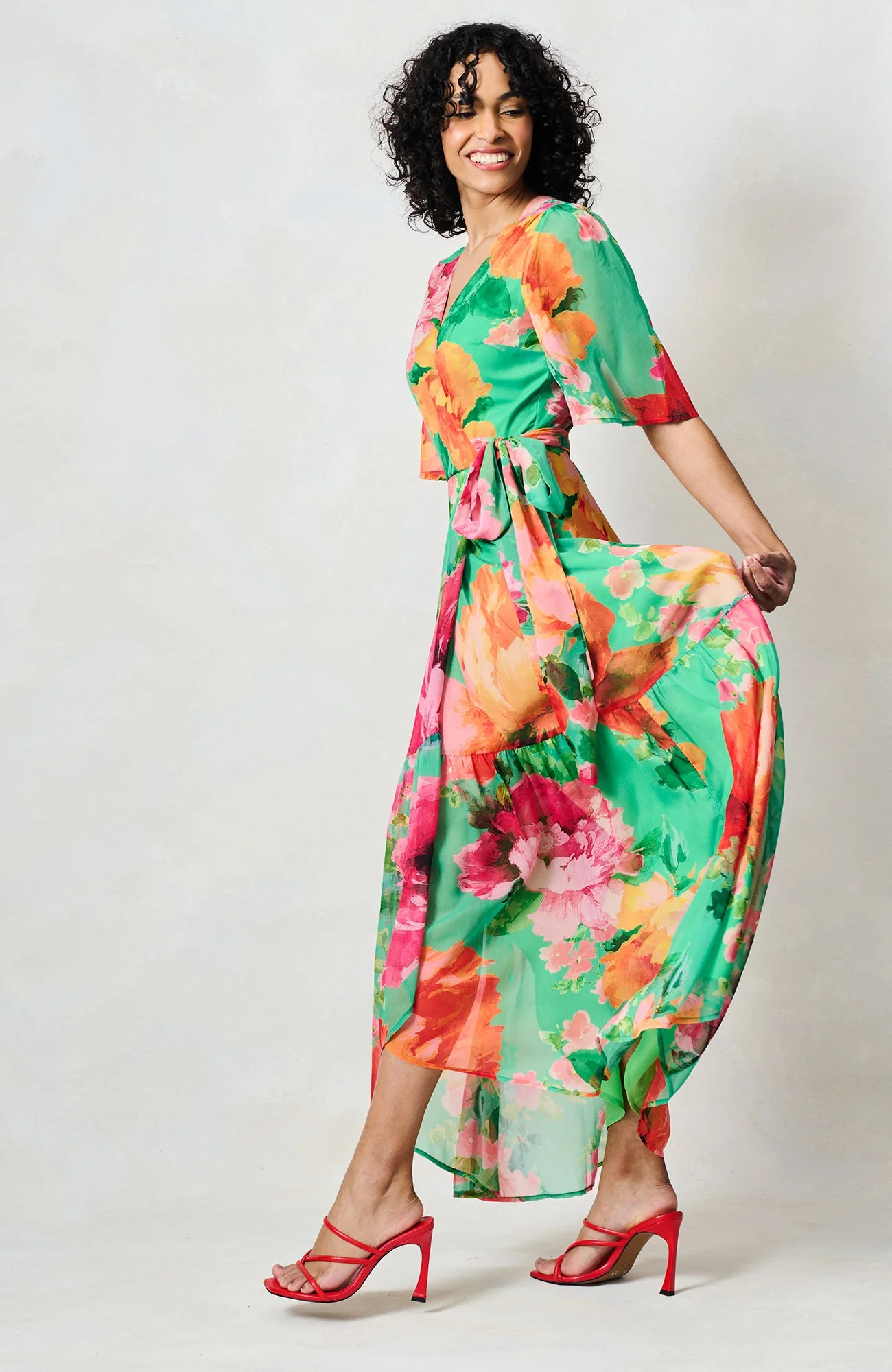 The Samantha Dress - Green/Red - Image 9