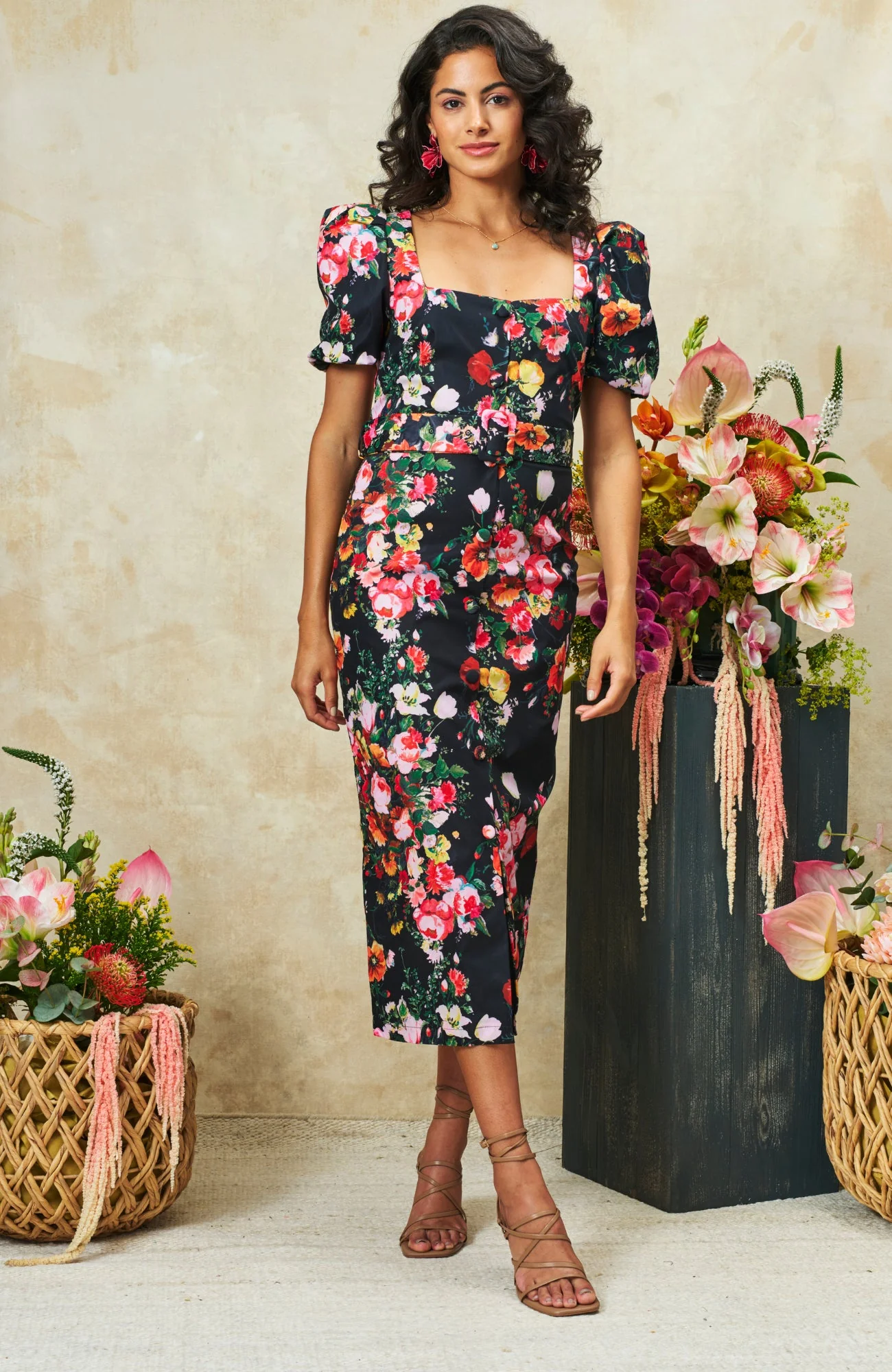 The Trisha Dress - Black Multi - Image 3