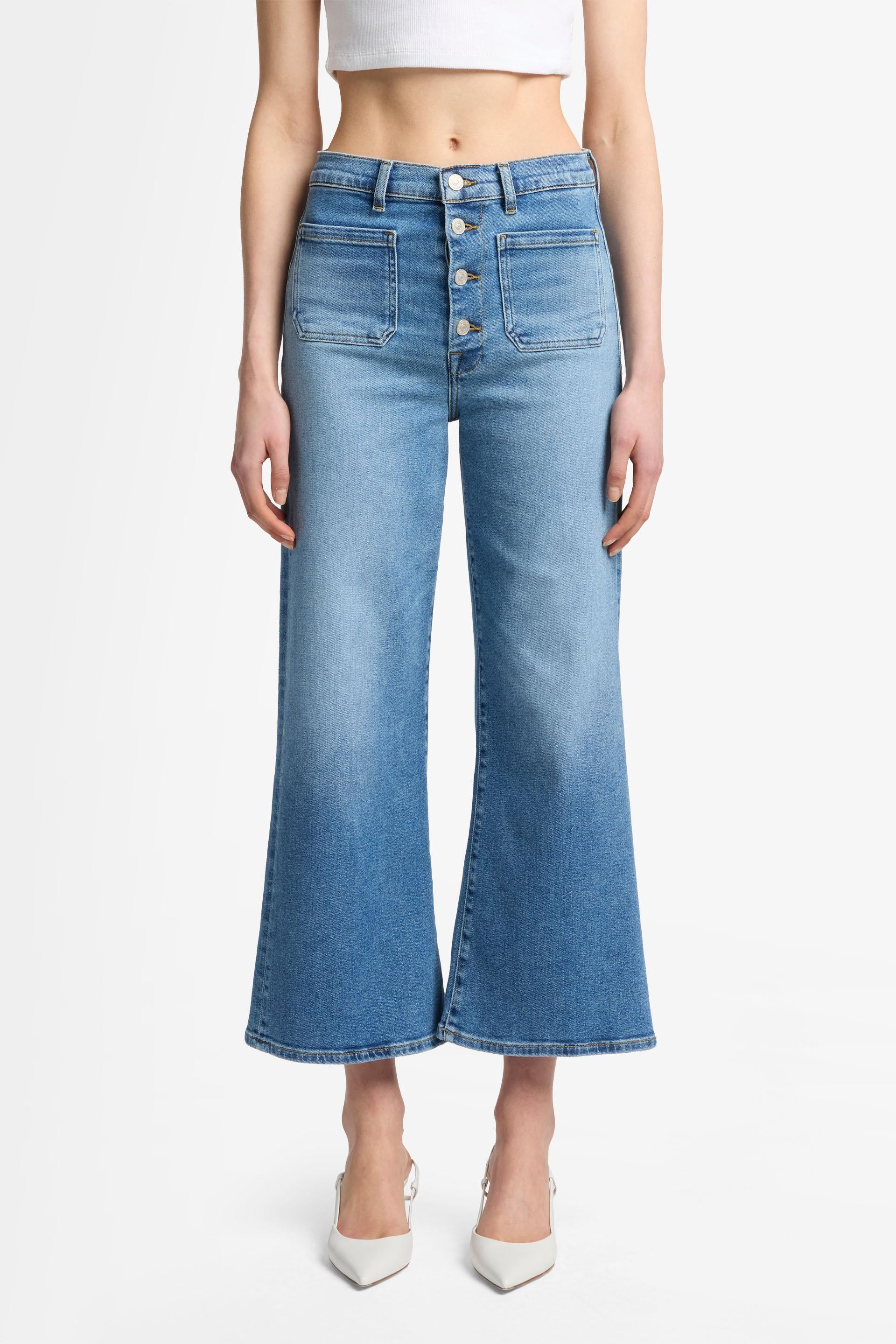 Ultra High Rise Cropped Jo Fancy Jeans - Blue - Image 3