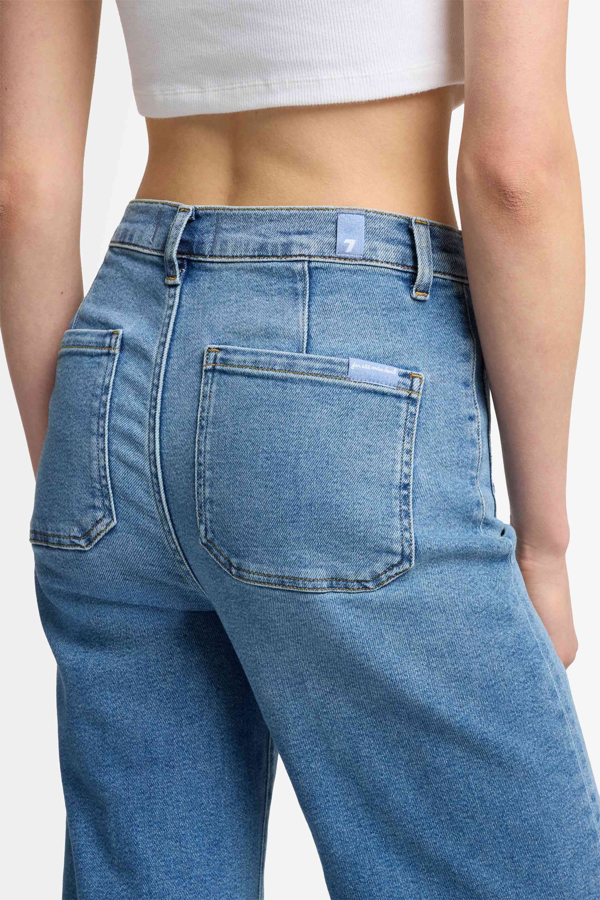 Ultra High Rise Cropped Jo Fancy Jeans - Blue - Image 7