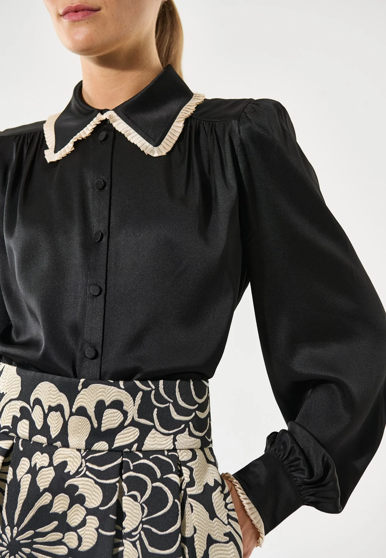 Umadea Blouse - Black/Porcelain - Image 4