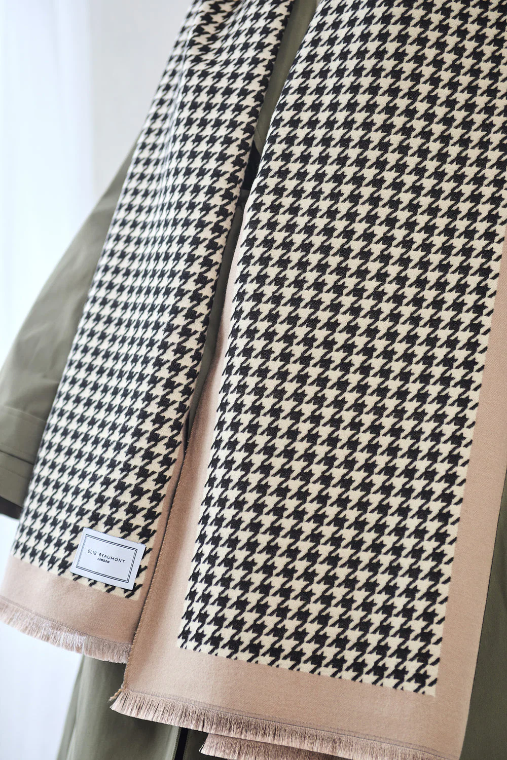 Winter Scarf - Black Dogtooth Check - Image 4