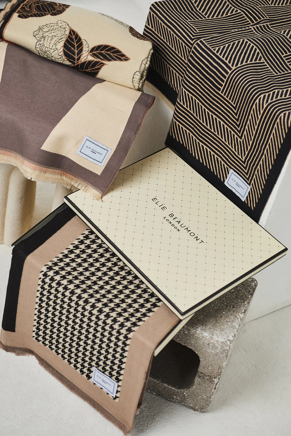 Winter Scarf - Black Dogtooth Check - Image 5
