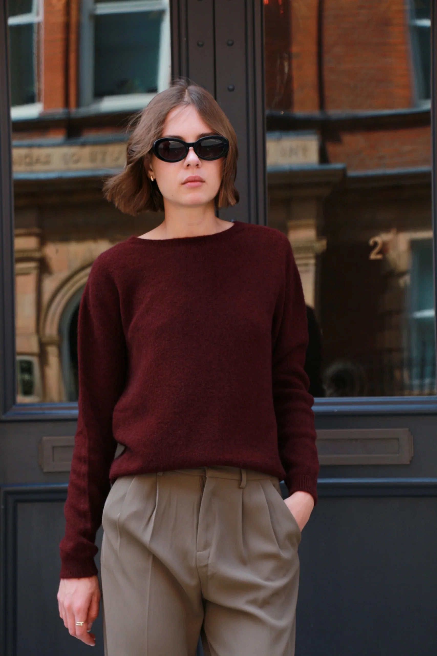 Y Ivy Knit - Burgundy - Image 2