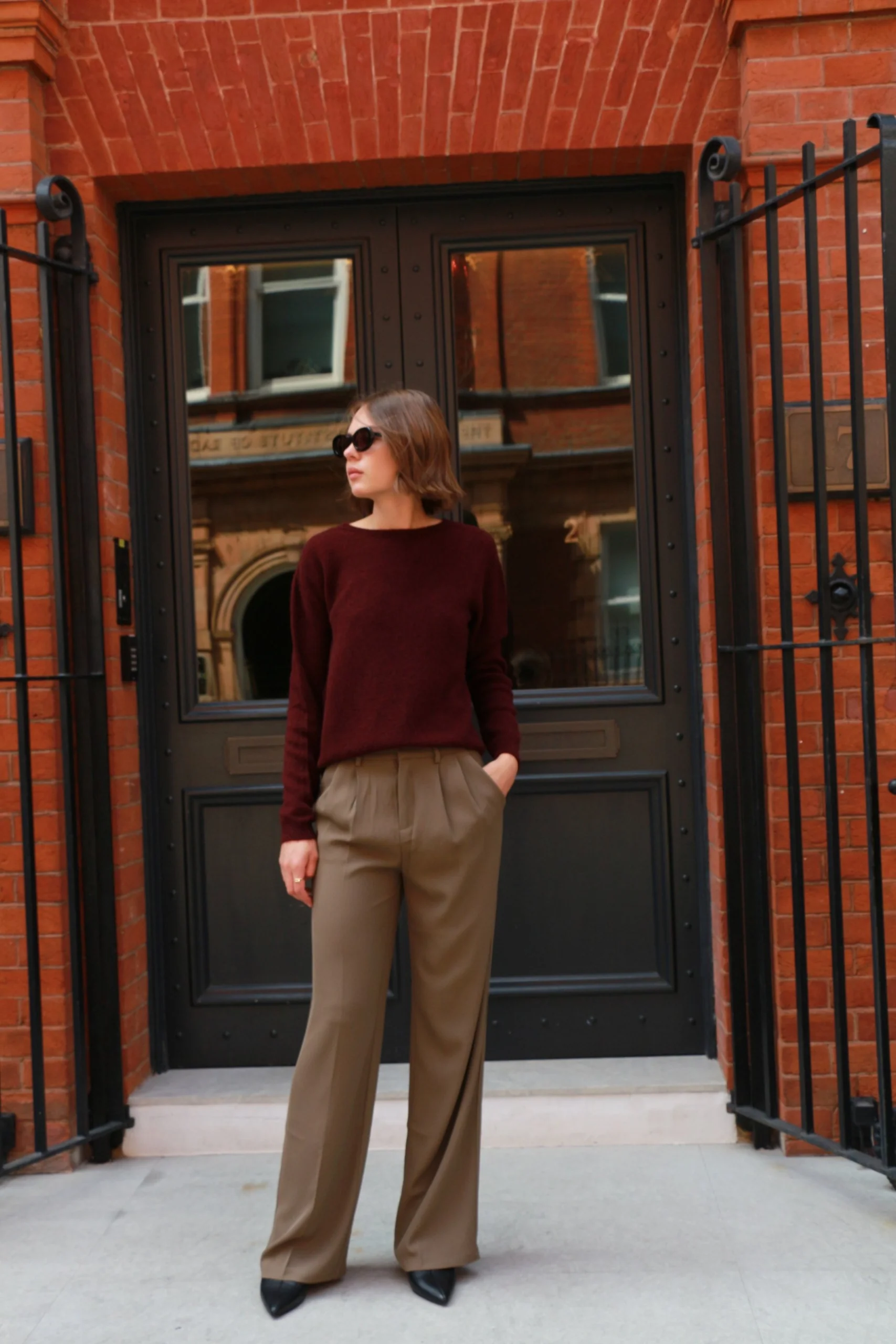 Y Ivy Knit - Burgundy - Image 3