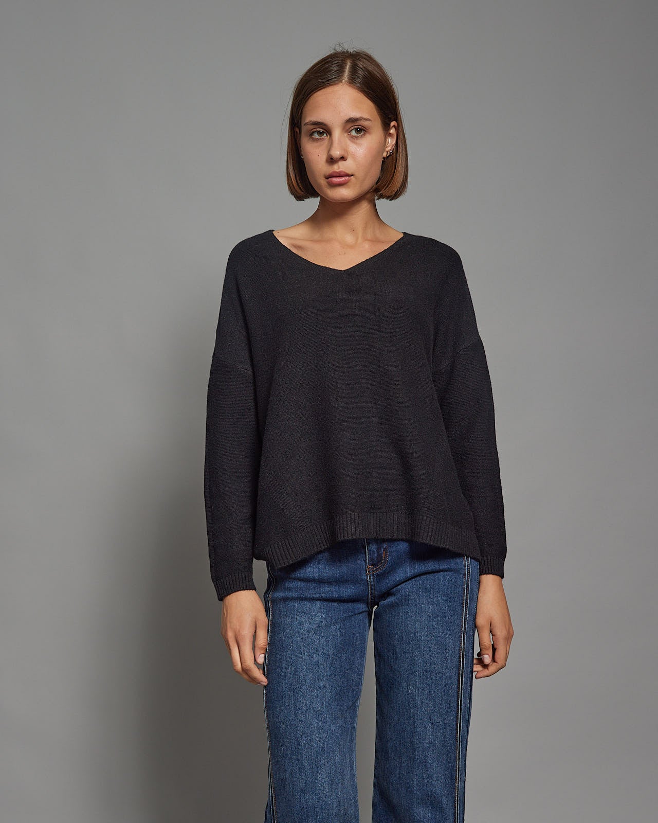 Y Pandora V-Neck Knit - Black - Image 3