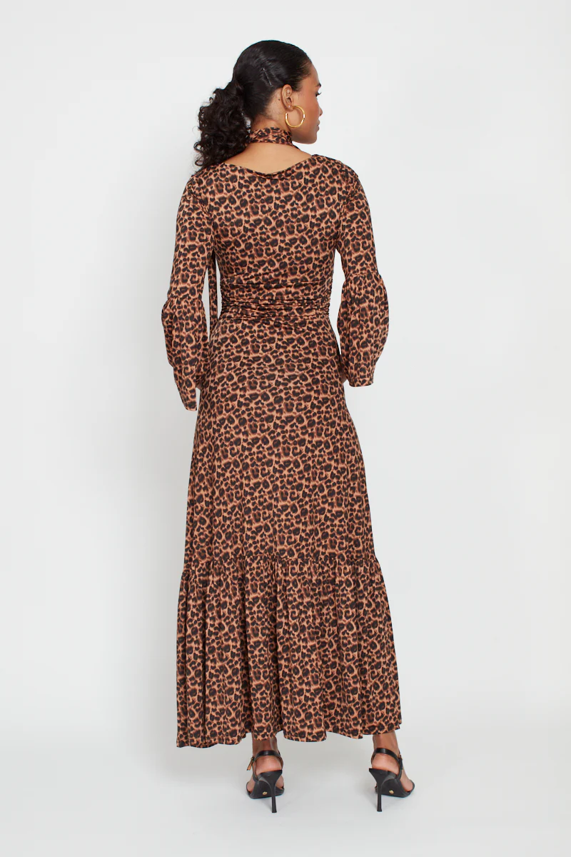 Yana Maxi Dress - Small Leopard Brown - Image 5