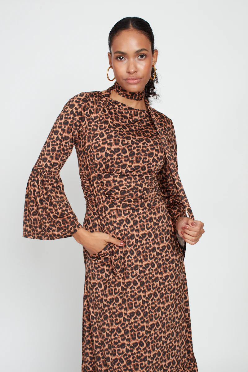 Yana Maxi Dress - Small Leopard Brown - Image 6