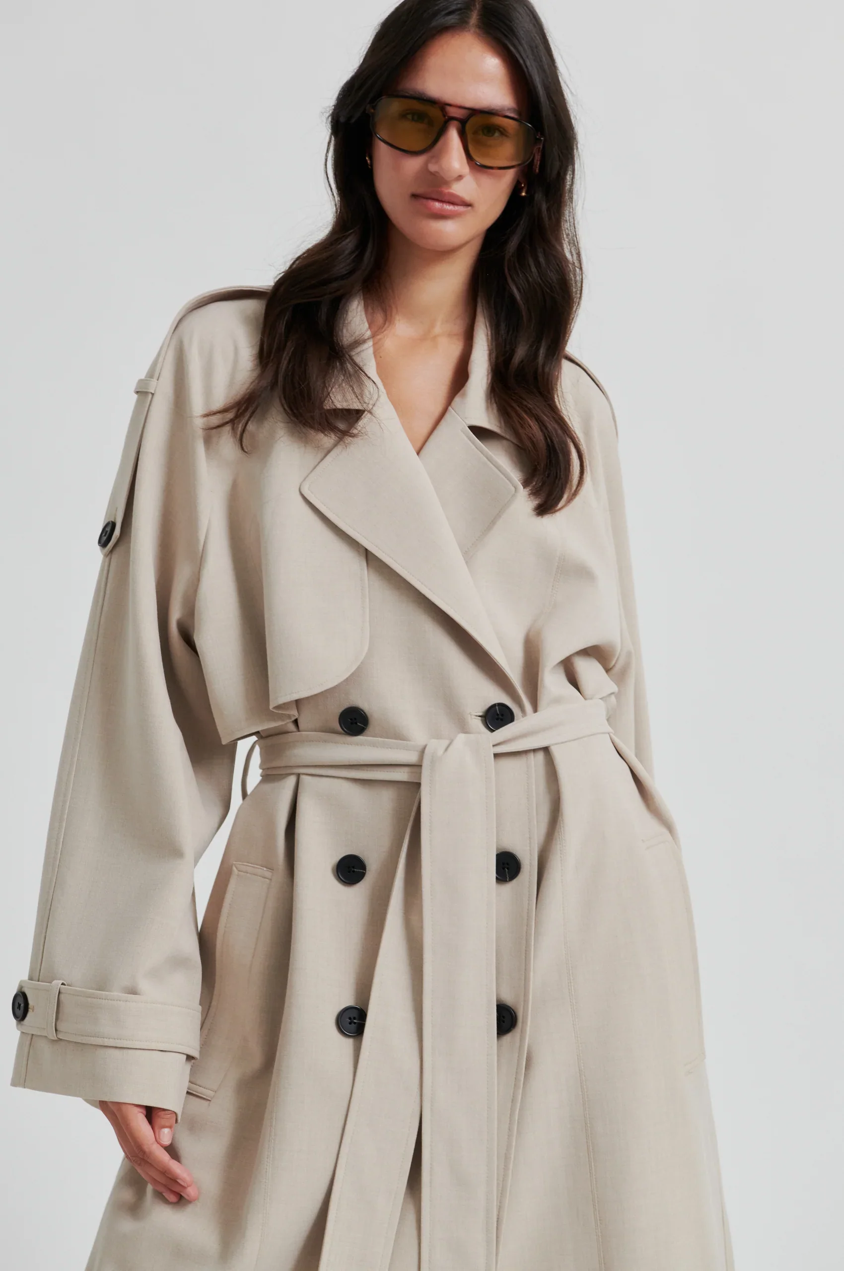 Zoie Trenchcoat - Light Beige Melange - Image 3