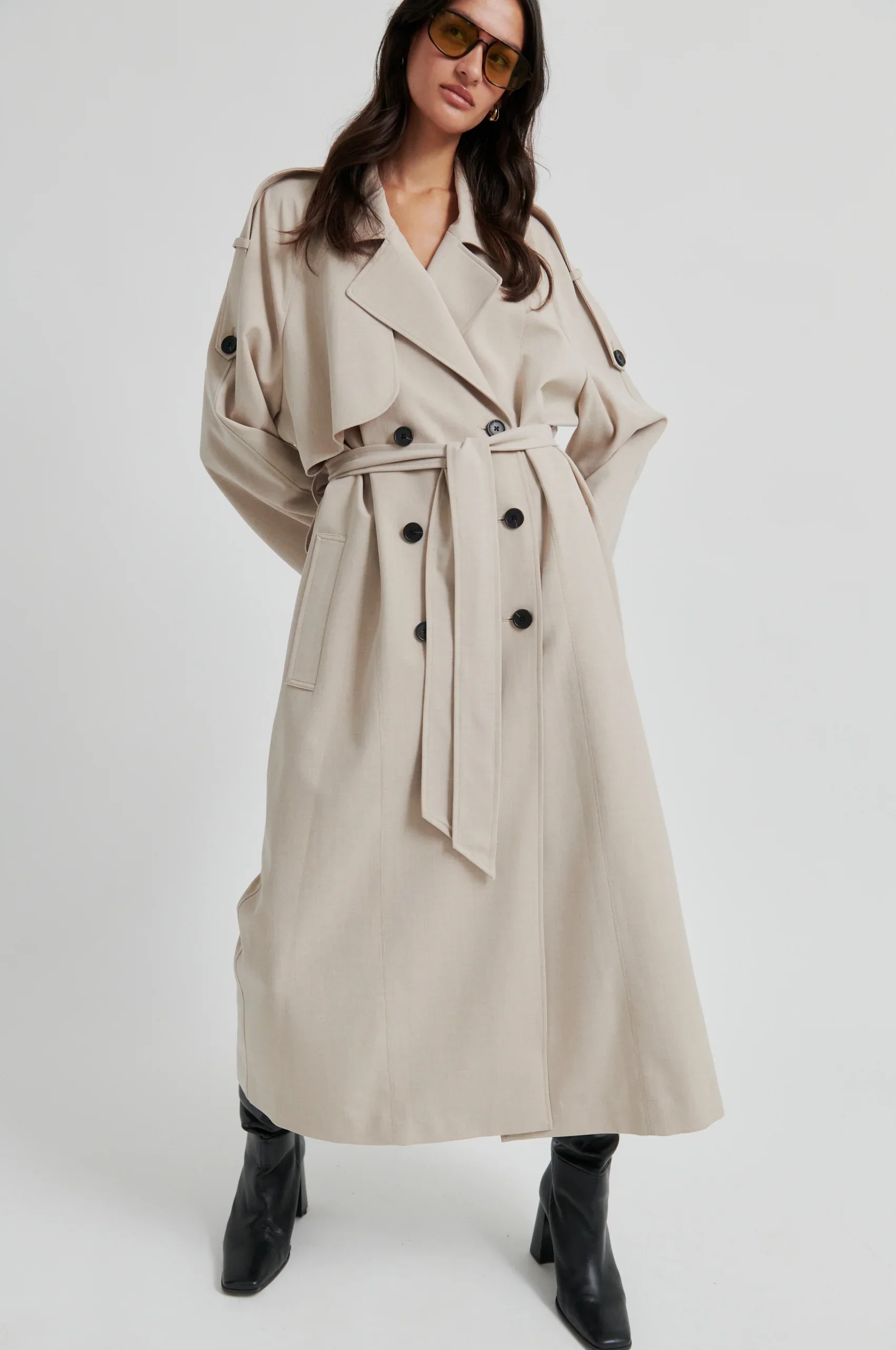 Zoie Trenchcoat - Light Beige Melange - Image 4