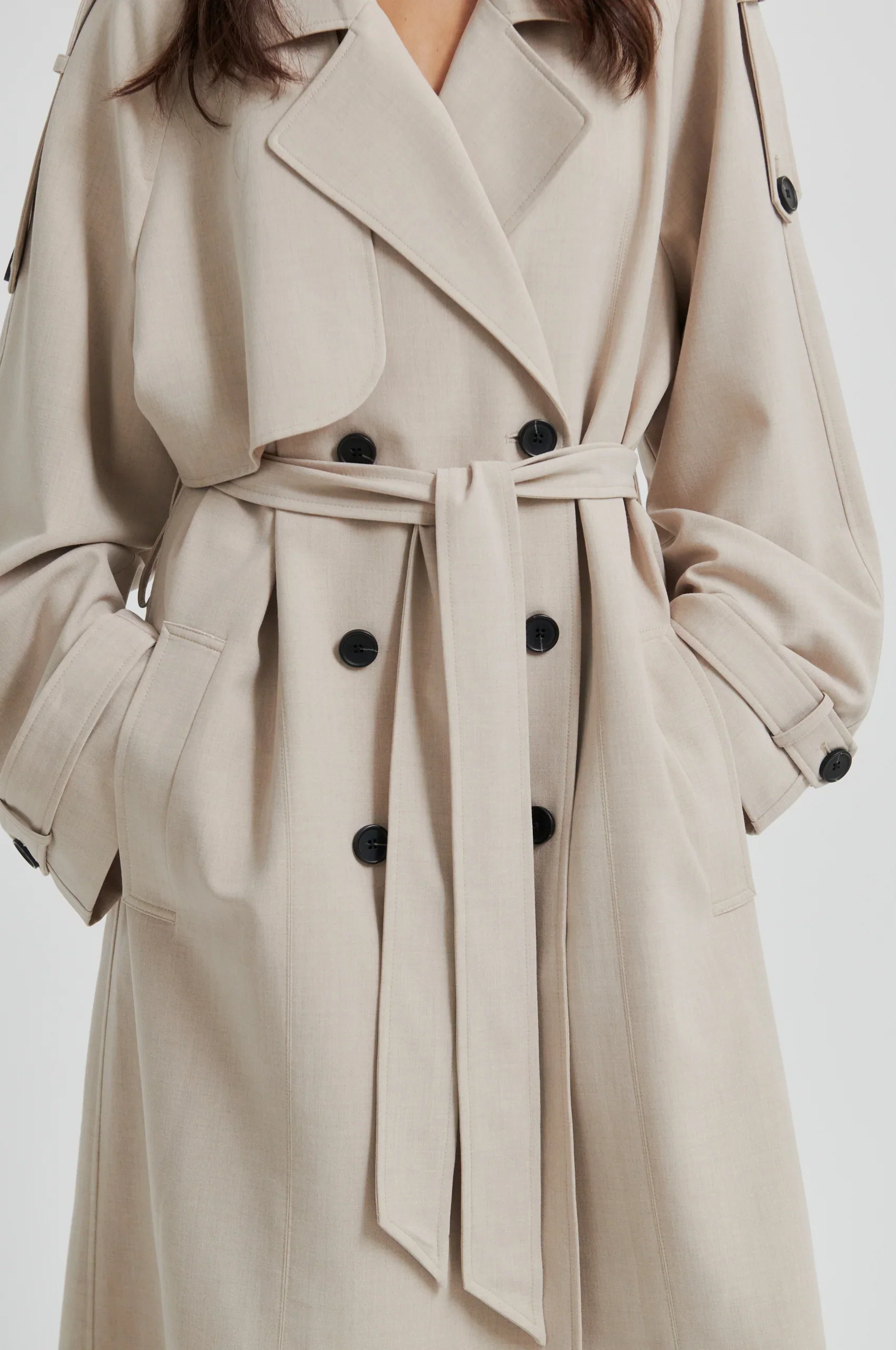 Zoie Trenchcoat - Light Beige Melange - Image 5