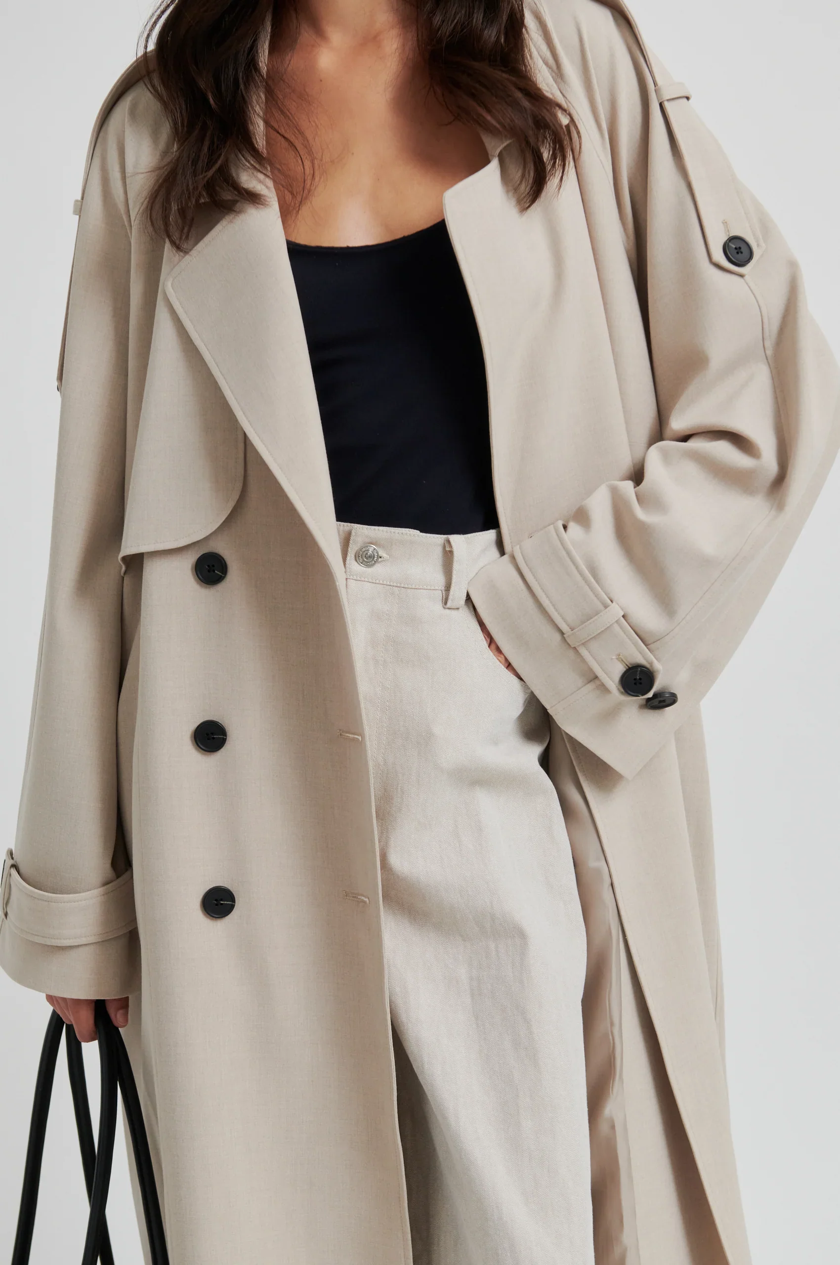 Zoie Trenchcoat - Light Beige Melange - Image 8